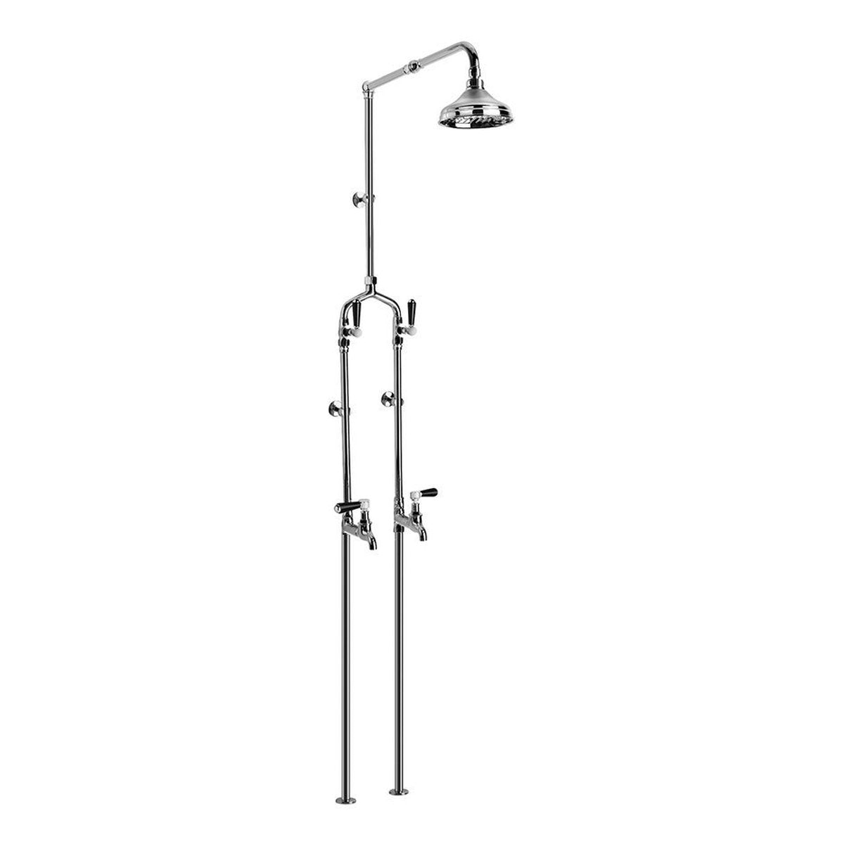 Brodware Winslow Bath & Shower Set I, Black Porcelain Lever