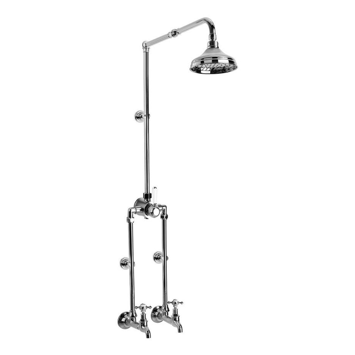 Brodware Winslow Bath & Shower Mixer Set, Cross Handle - Ceramic Disc