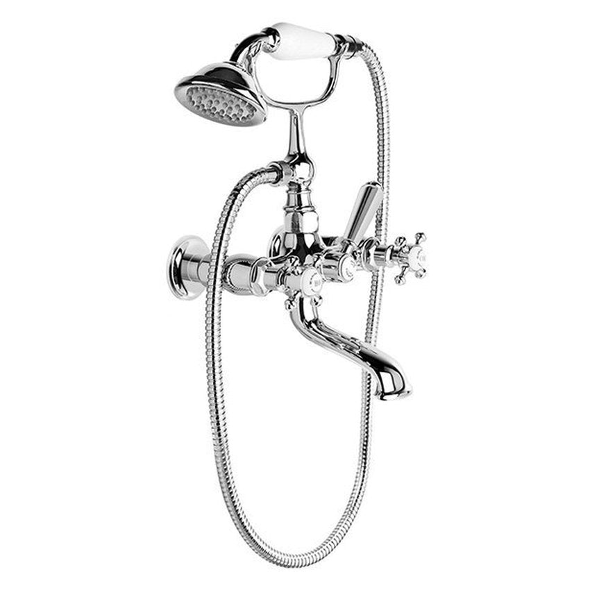 Brodware Winslow Bath Mixer With Handshower III, Cross Handle - Ceramic Disc