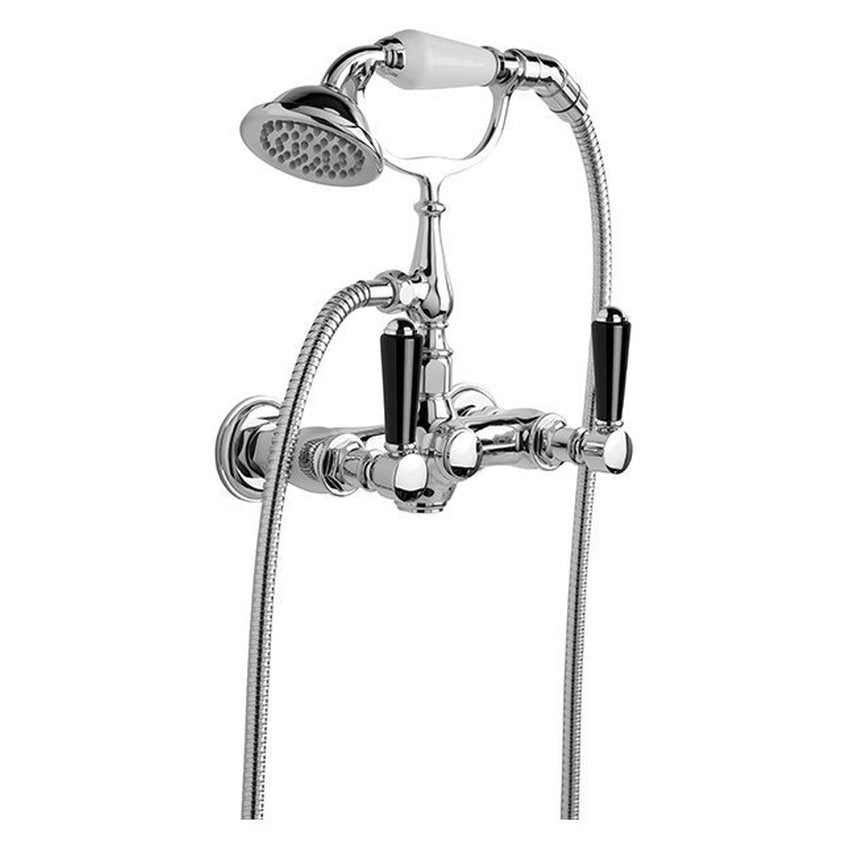 Brodware Winslow Handshower Set, Black Porcelain Lever