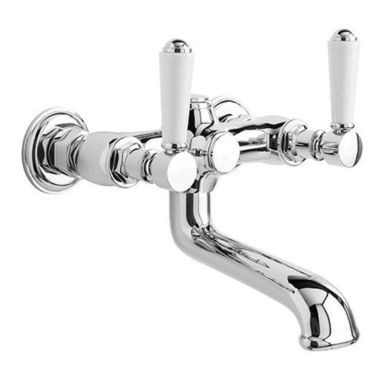 Brodware Winslow Bath Set, White Porcelain Lever