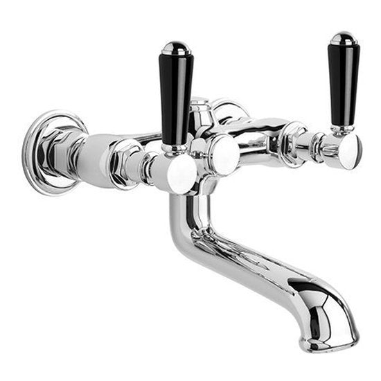 Brodware Winslow Bath Set, Black Porcelain Lever