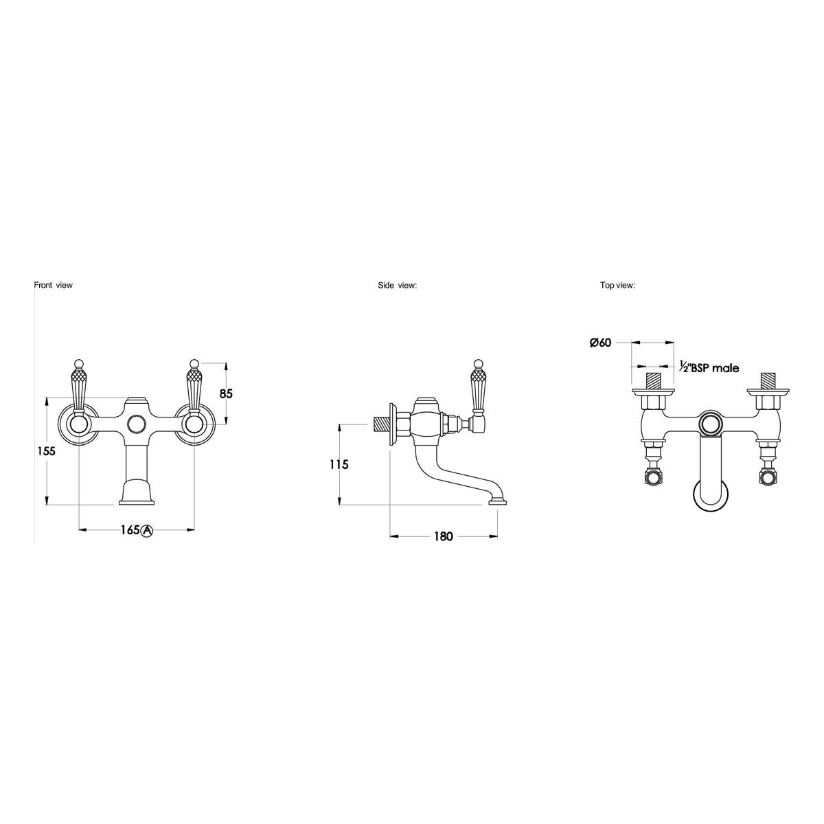 Brodware Winslow Bath Set, Kristall Lever