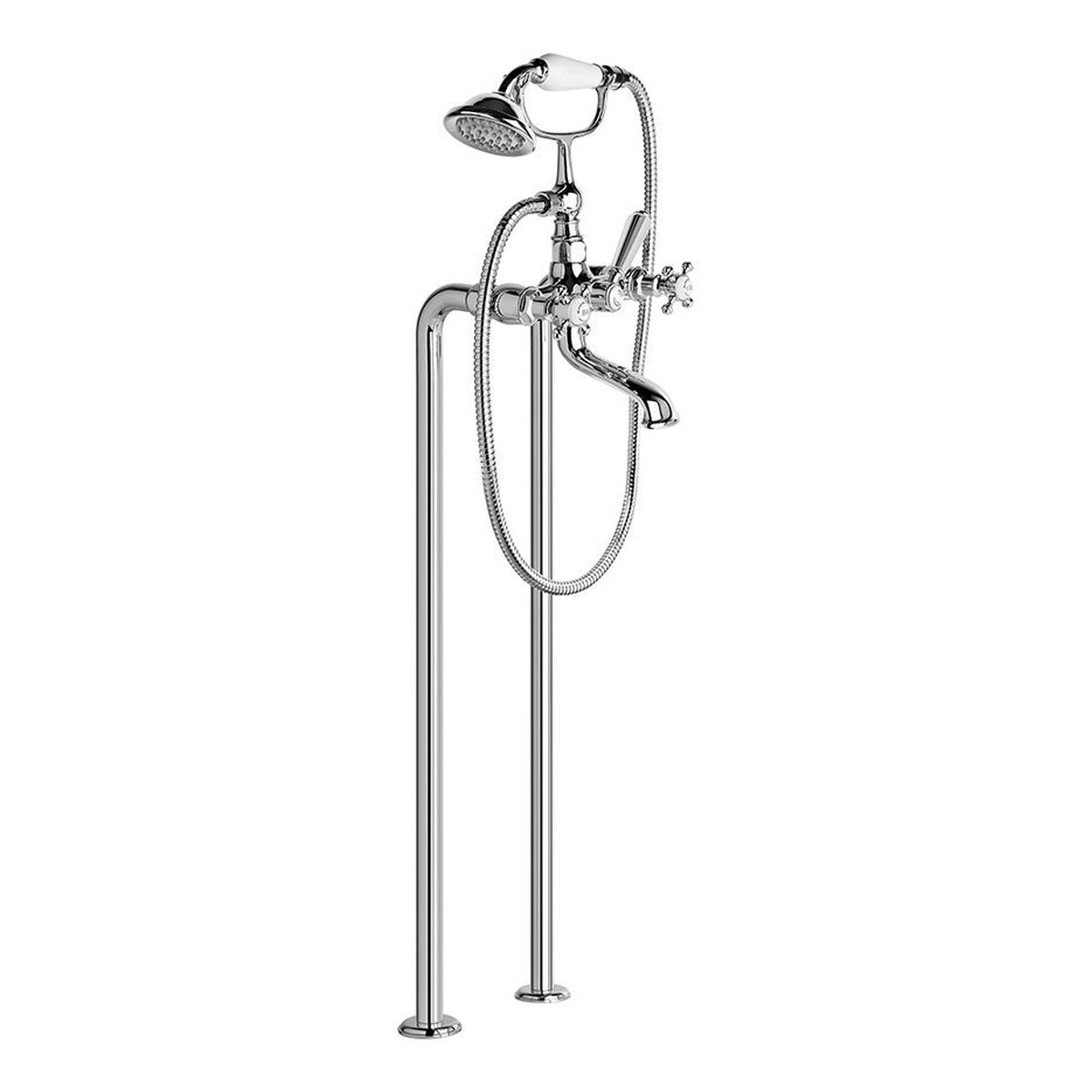 Brodware Winslow Bath Mixer With Handshower I, Cross Handle - Ceramic Disc