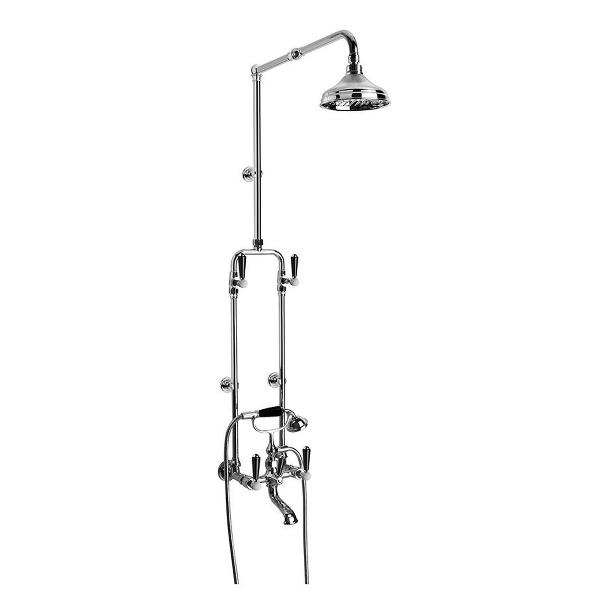 Brodware Winslow Bath & Shower Set II, Black Porcelain Lever