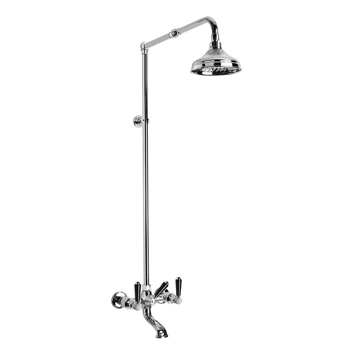 Brodware Winslow Bath & Shower Set, Black Porcelain Lever