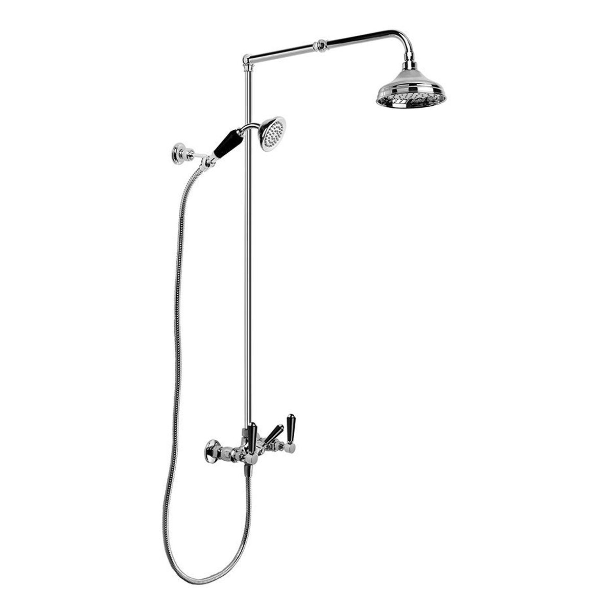 Brodware Winslow Shower Set III, Black Porcelain Lever