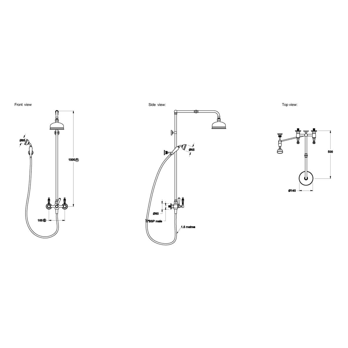 Brodware Winslow Shower Set III, Kristall Lever