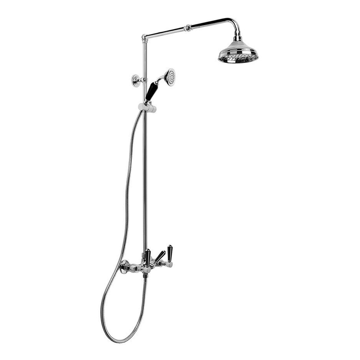 Brodware Winslow Shower Set II, Black Porcelain Lever