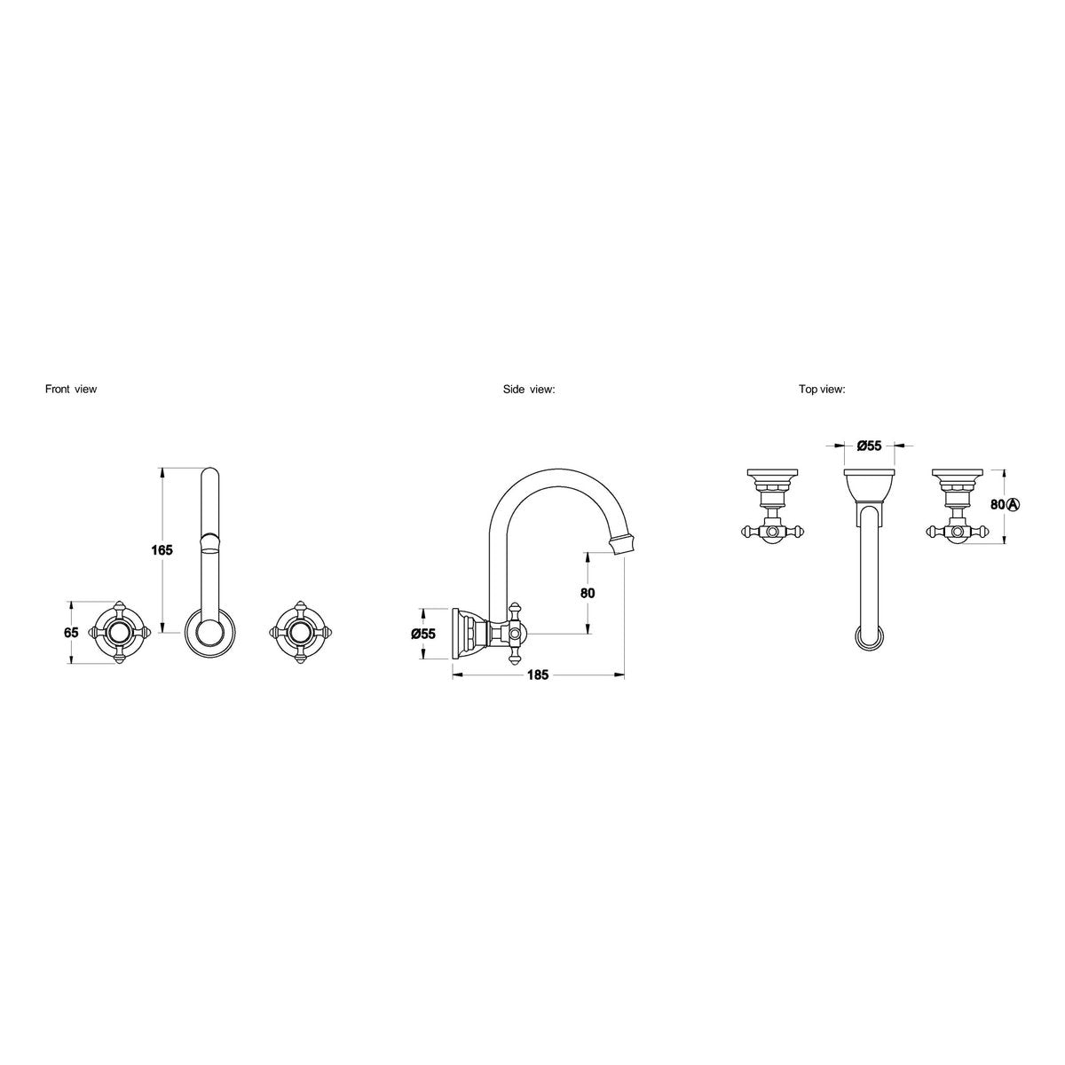 Brodware Winslow Wall Set IV, Cross Handle - Ceramic Disc
