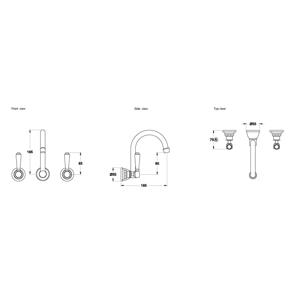 Brodware Winslow Wall Set IV, Metal Lever