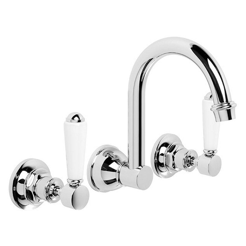 Brodware Winslow Wall Set IV, White Porcelain Lever