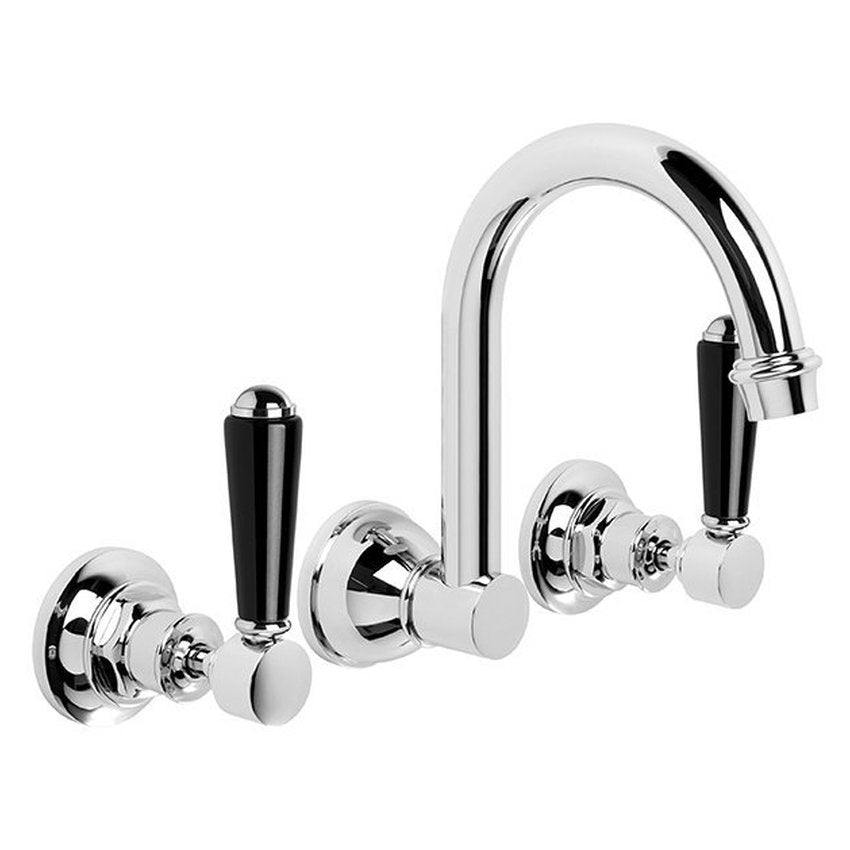 Brodware Winslow Wall Set IV, Black Porcelain Lever