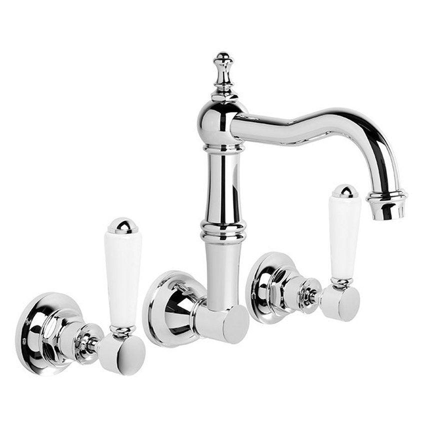 Brodware Winslow Wall Set II, White Porcelain Lever
