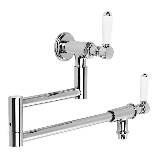 Brodware Winslow Pot Filler, White Porcelain Lever