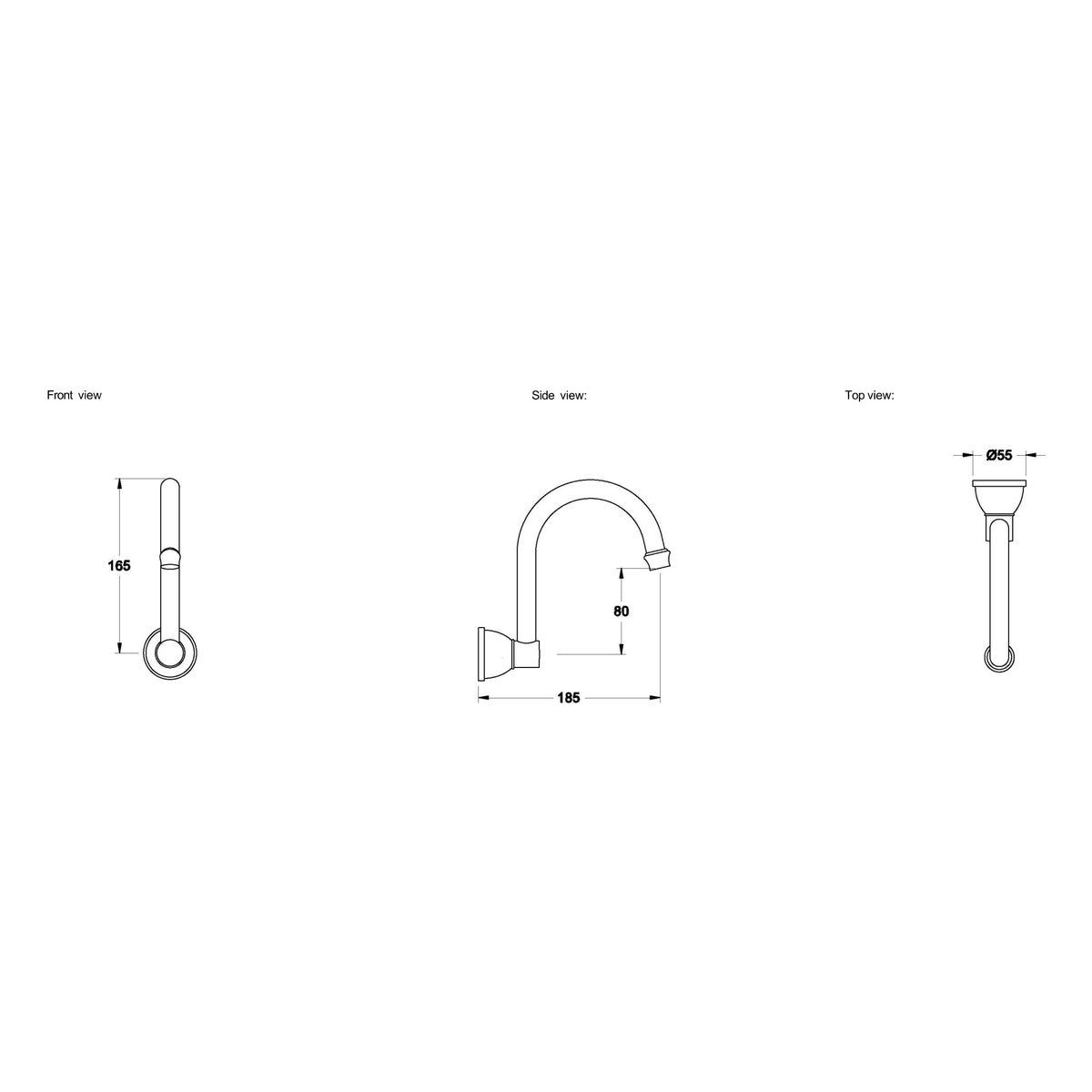 Brodware Winslow Wall Spout, 185mm
