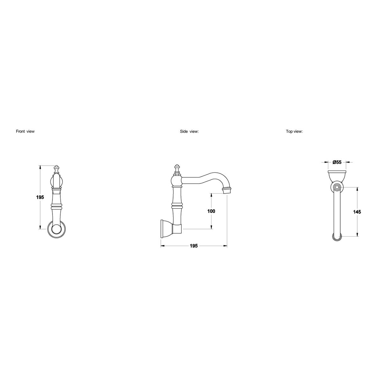 Brodware Winslow Wall Spout, 175mm