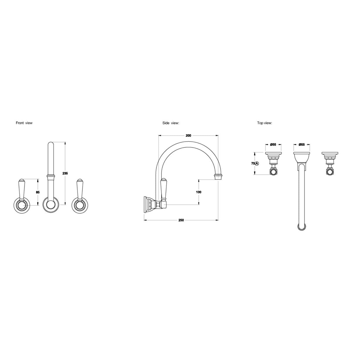 Brodware Winslow Wall Set III, Metal Lever