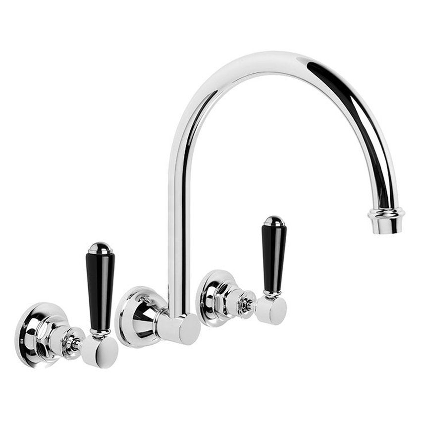 Brodware Winslow Wall Set III, Black Porcelain Lever