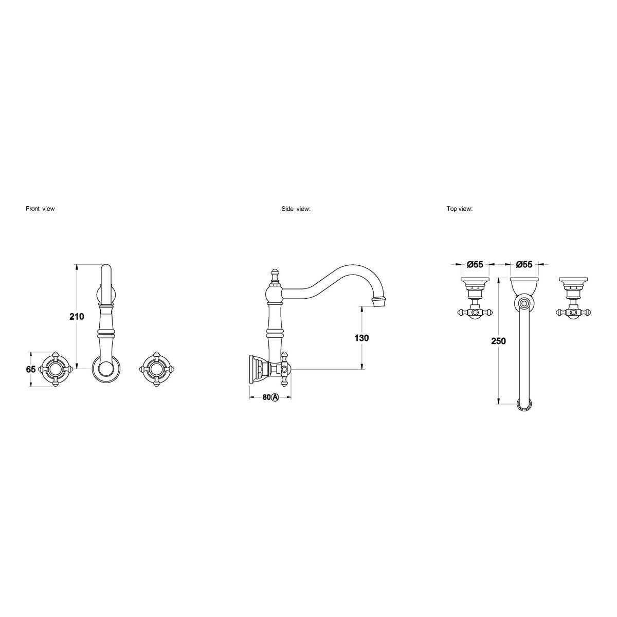 Brodware Winslow Wall Set I, Cross Handle - Ceramic Disc