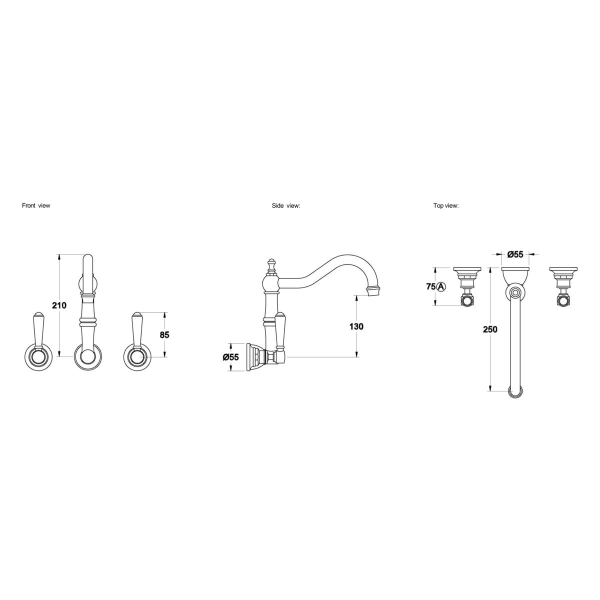 Brodware Winslow Wall Set I, Metal Lever