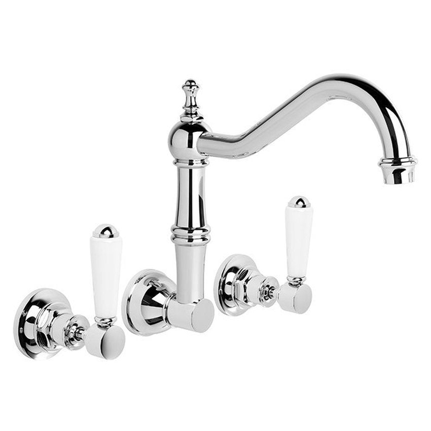Brodware Winslow Wall Set I, White Porcelain Lever