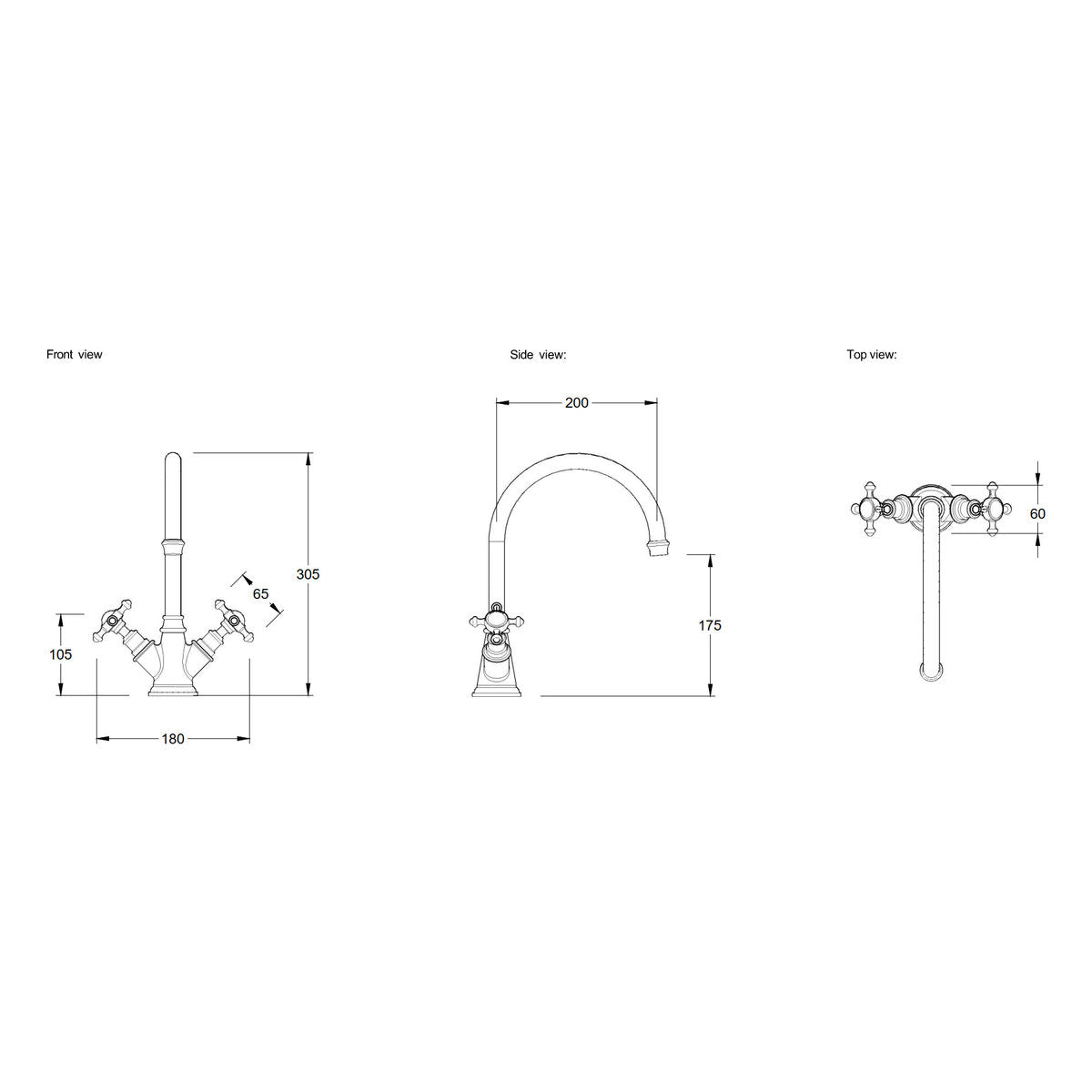 Brodware Winslow Kitchen Mixer I, Cross Handle - Ceramic Disc