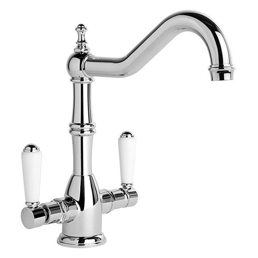 Brodware Winslow Kitchen Mixer I, White Porcelain Lever