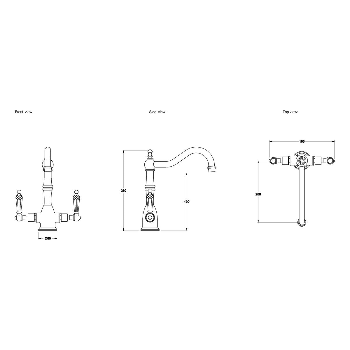 Brodware Winslow Kitchen Mixer I, Kristall Lever