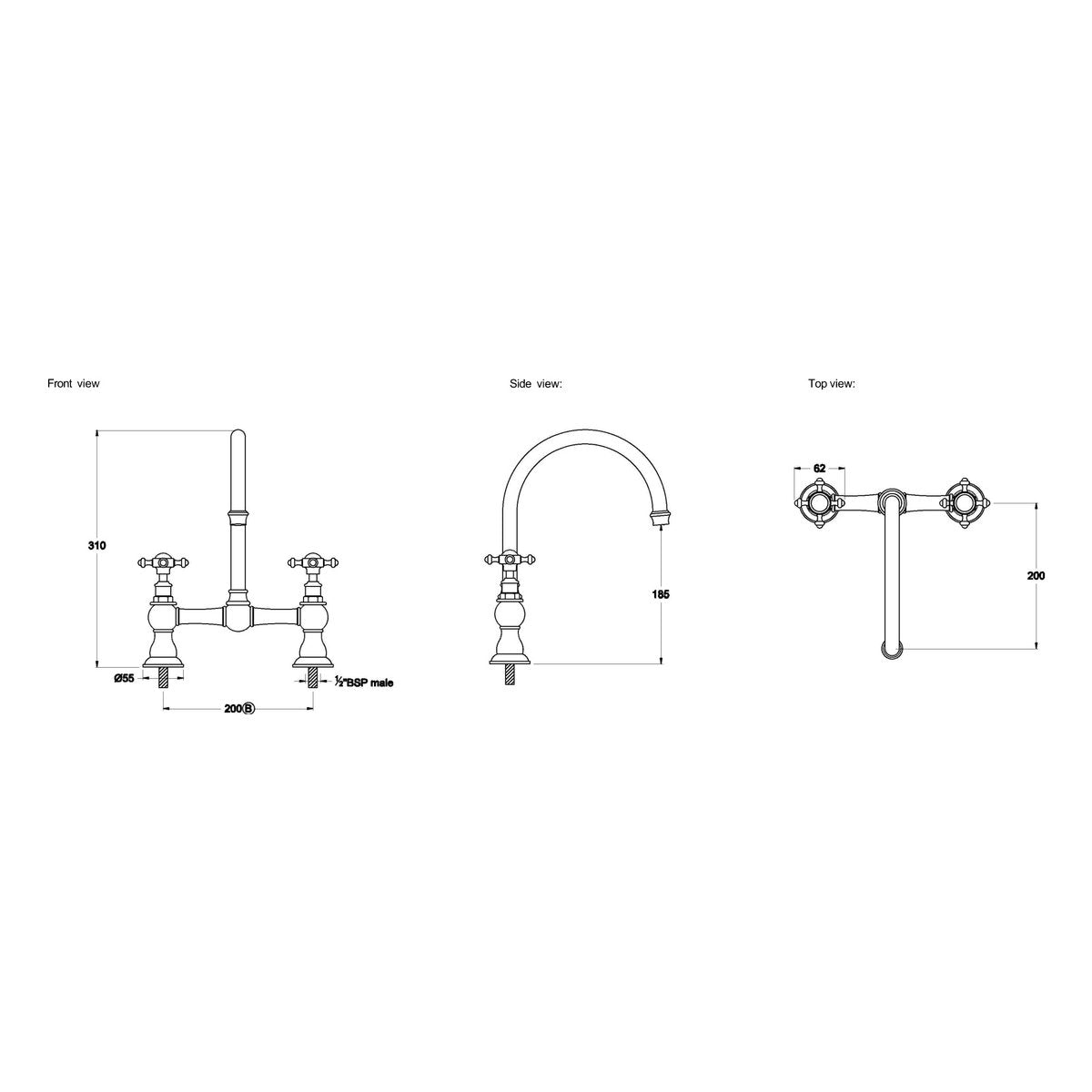 Brodware Winslow Kitchen Set III, Cross Handle - Ceramic Disc