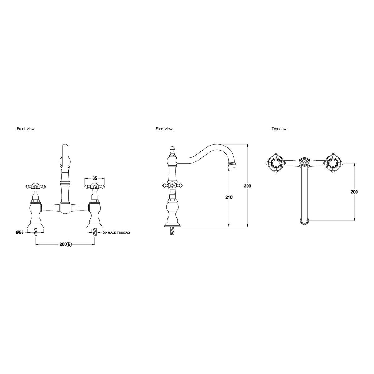 Brodware Winslow Kitchen Set II, Cross Handle - Ceramic Disc