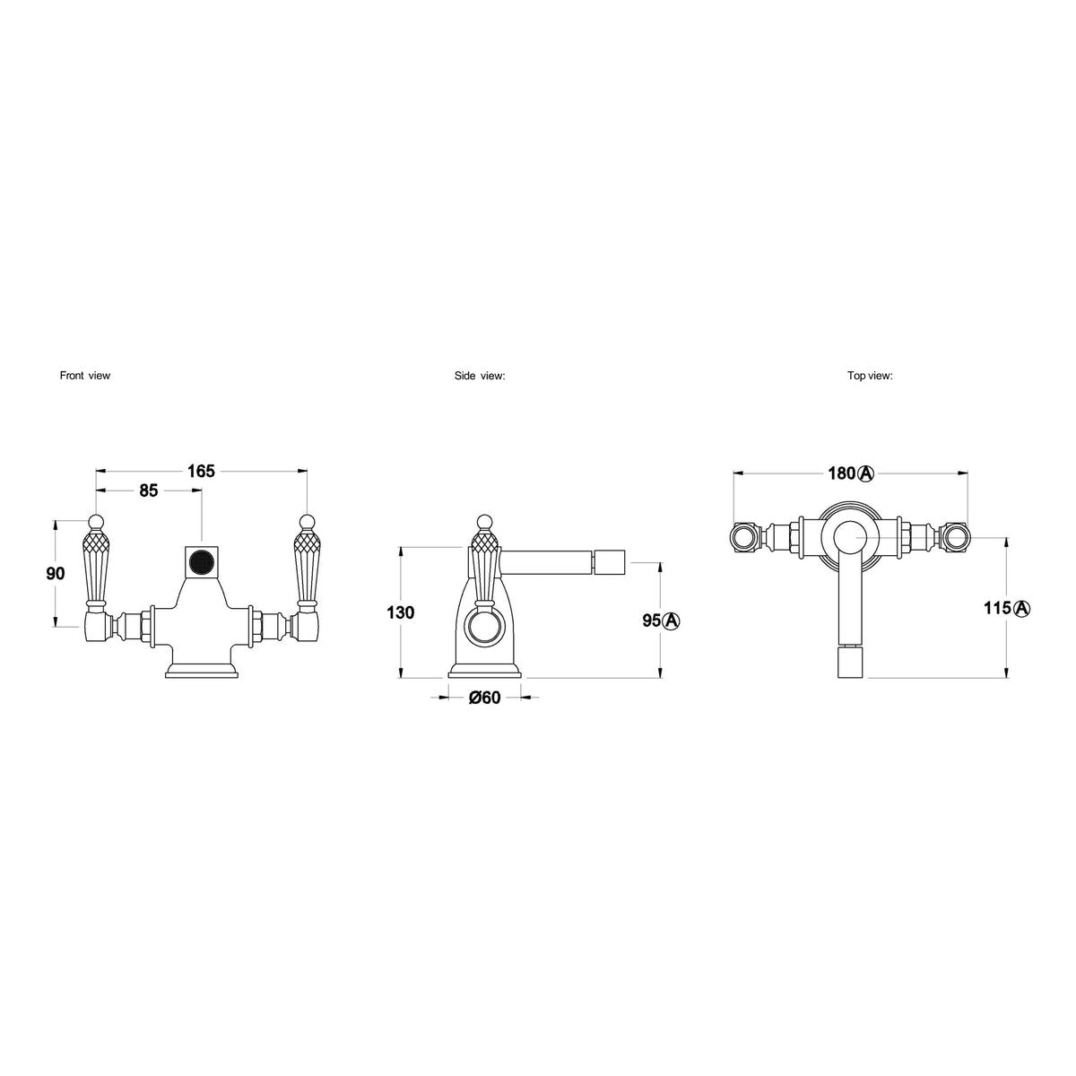 Brodware Winslow Bidet Mixer I, Kristall Lever
