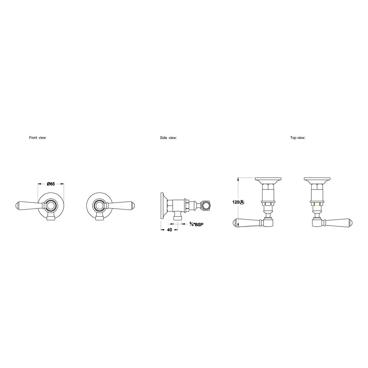 Brodware Winslow Washing Machine Taps I, Metal Lever