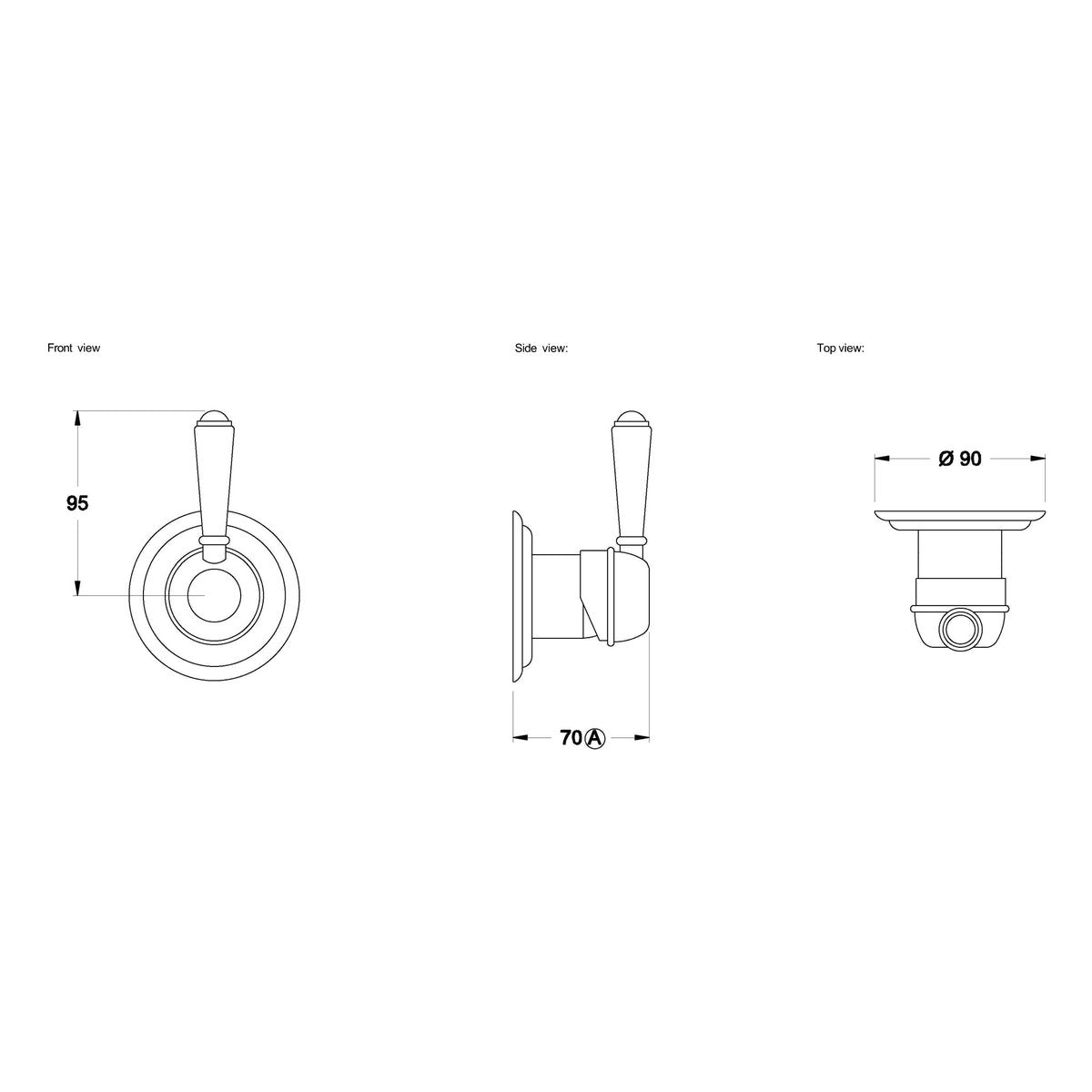 Brodware Winslow Wall Mixer, Metal Lever