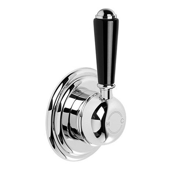 Brodware Winslow Wall Mixer, Black Porcelain Lever
