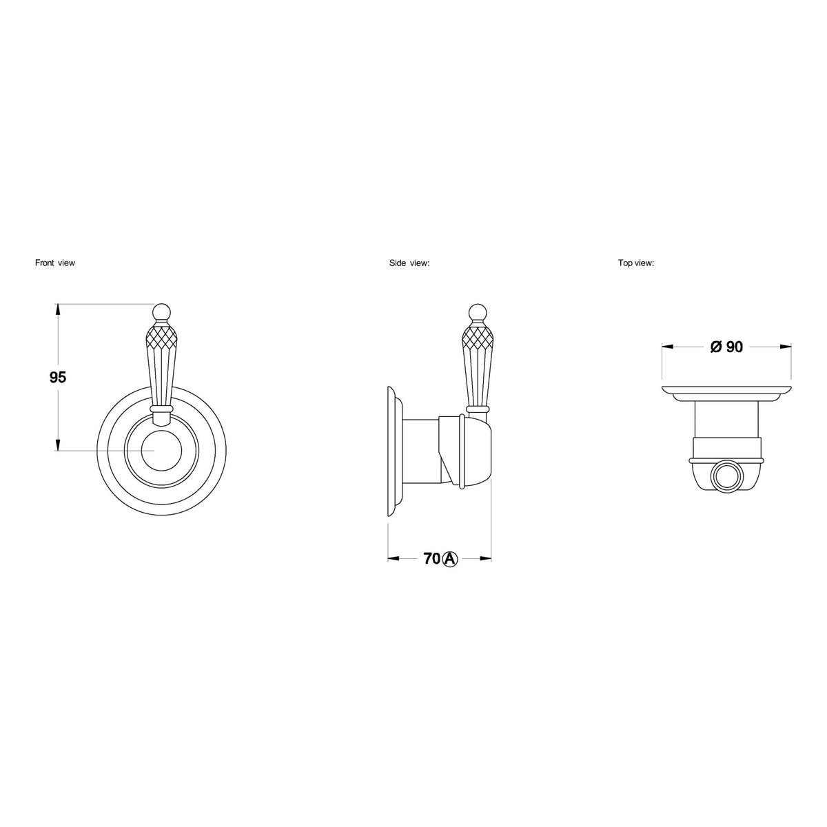Brodware Winslow Wall Mixer, Kristall Lever