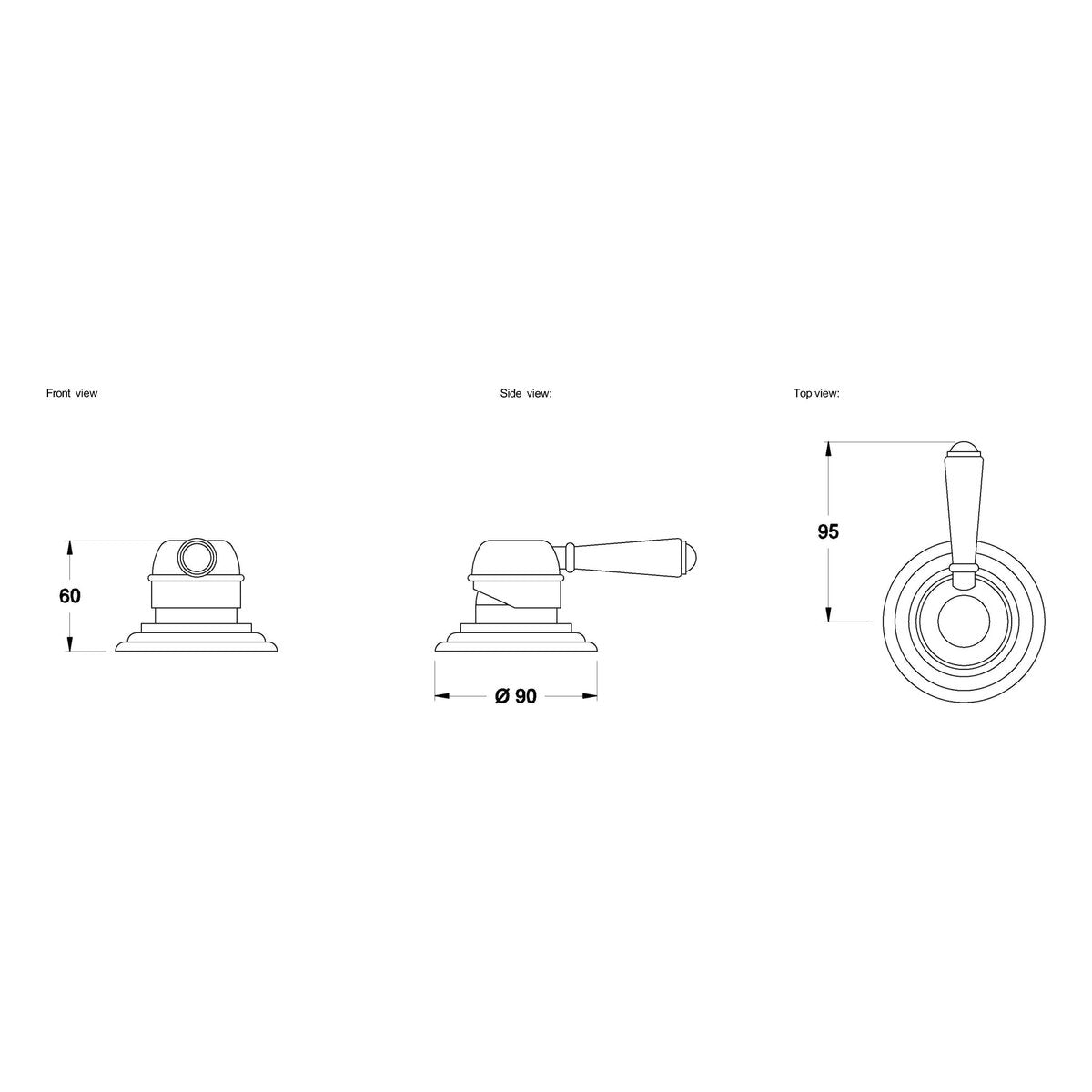 Brodware Winslow Hob Mixer, Metal Lever