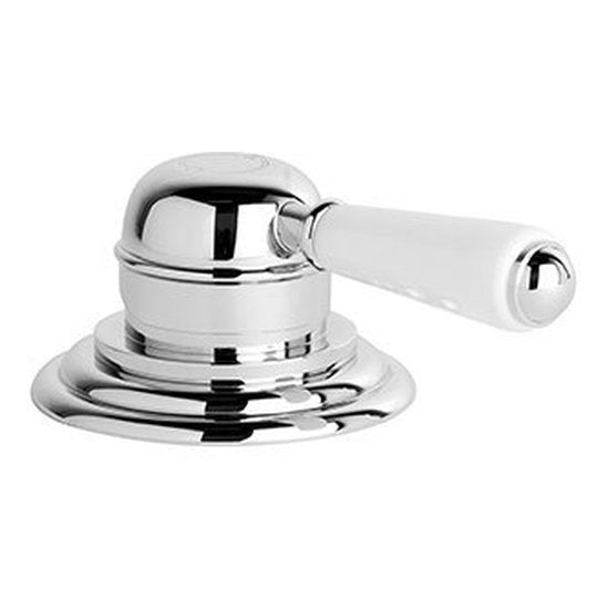 Brodware Winslow Hob Mixer, White Porcelain Lever