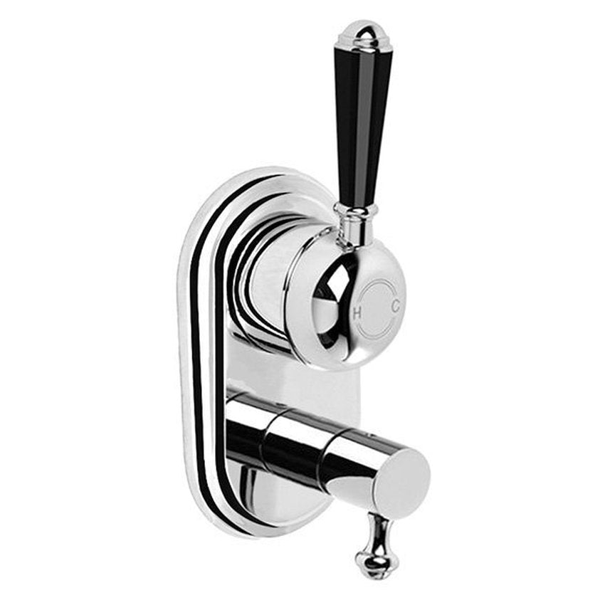 Brodware Winslow Mixer Diverter, Black Porcelain Lever