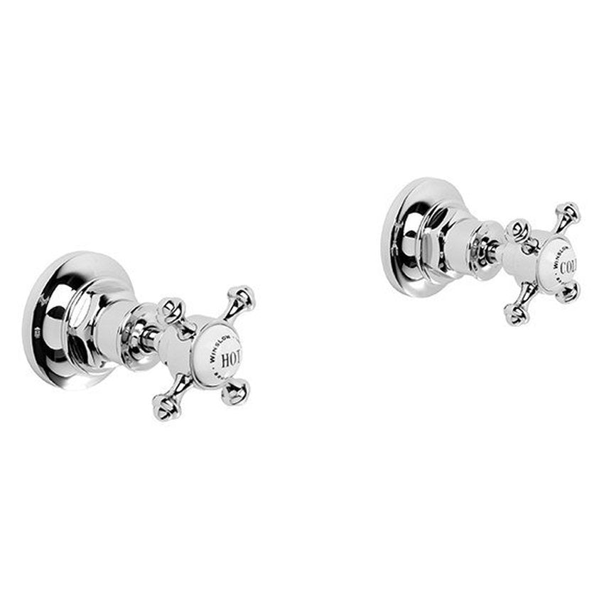 Brodware Winslow Wall Taps, Cross Handle - Ceramic Disc