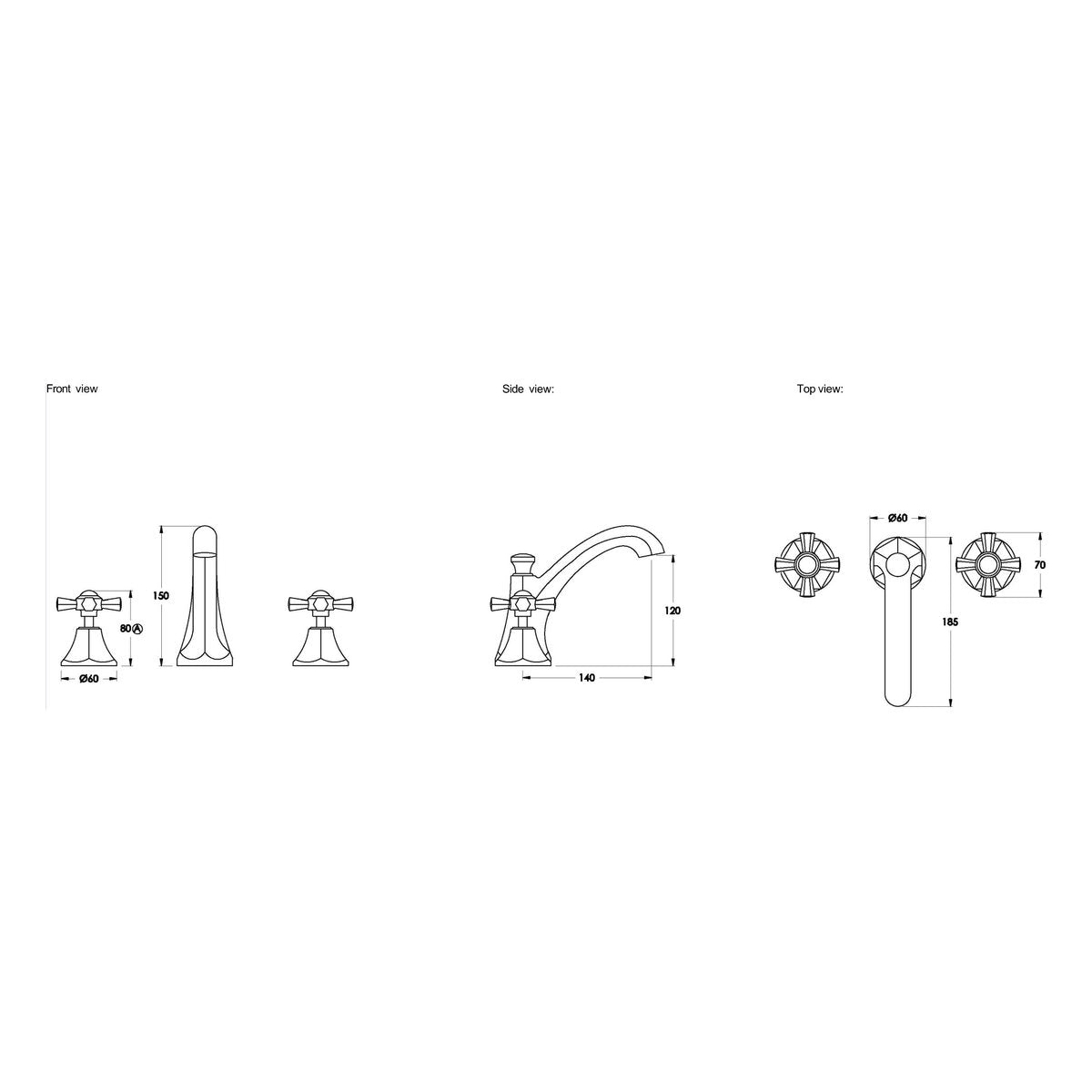 Brodware Classique Basin Set II, Cross Handle - Ceramic Disc
