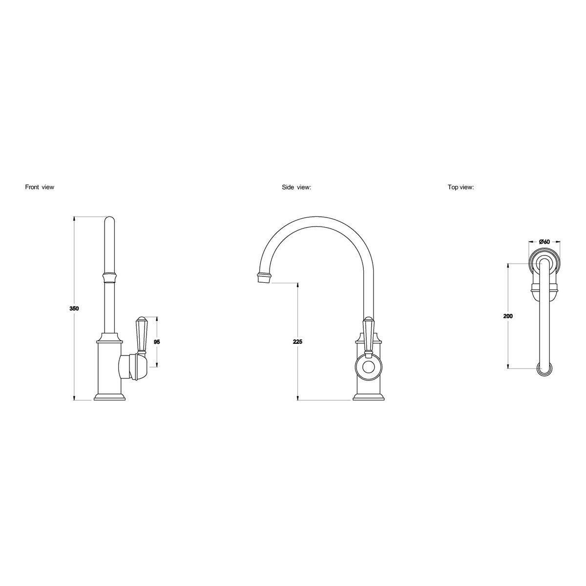 Brodware Classique Kitchen Mixer - Metal Lever