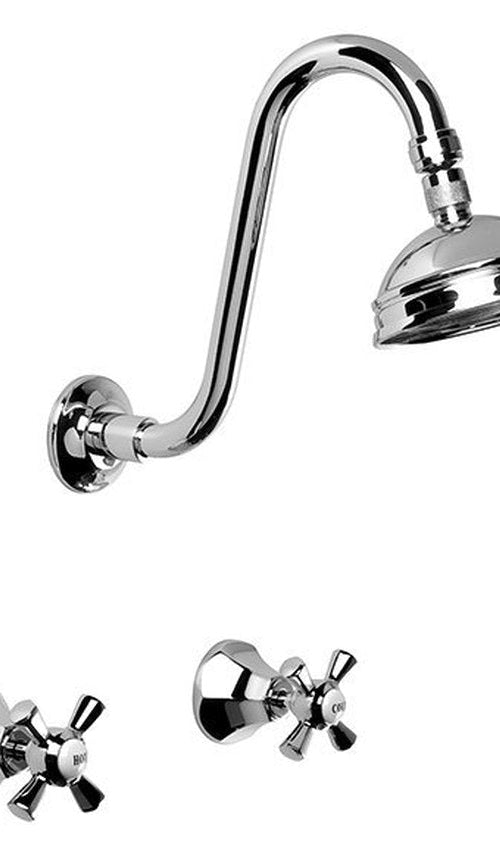 Brodware Classique 100mm Shower Set, Cross Handle - Ceramic Disc