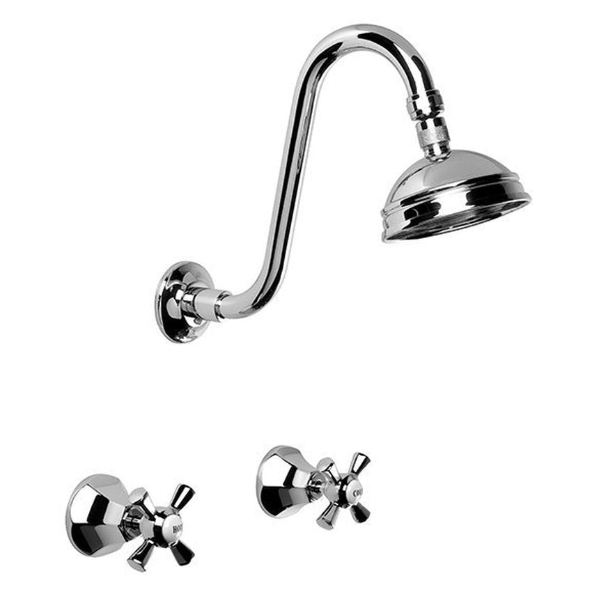Brodware Classique 100mm Shower Set, Cross Handle - Ceramic Disc