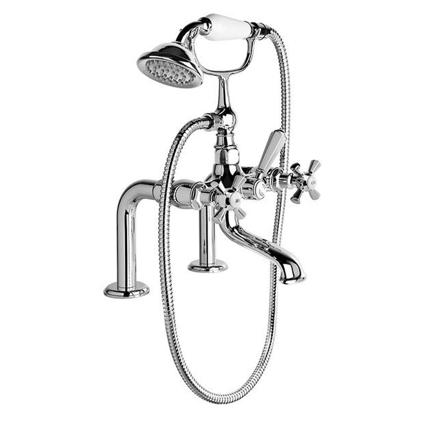 Brodware Classique Bath Mixer With Handshower II, Cross Handle - Ceramic Disc