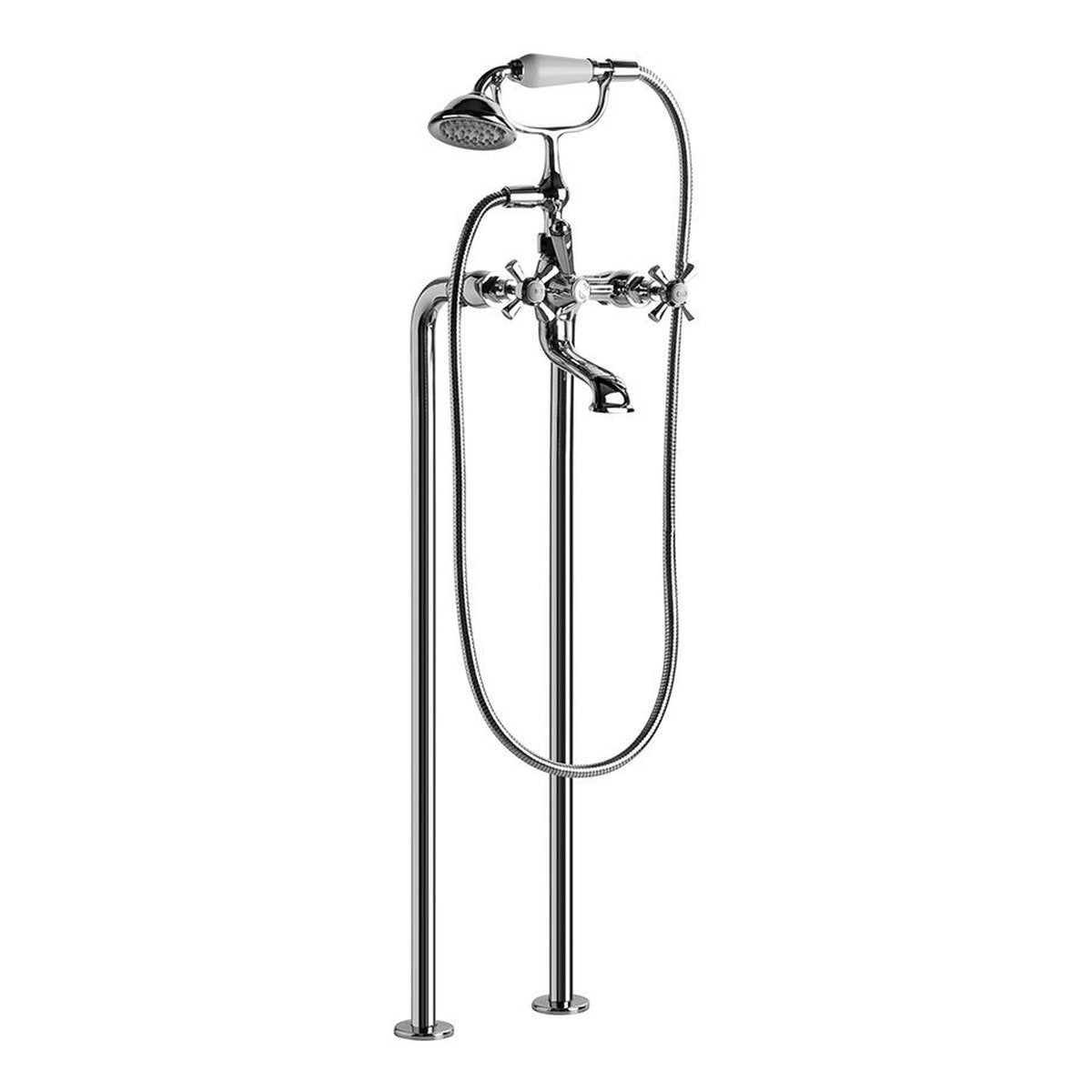 Brodware Classique Bath Mixer With Handshower I, Cross Handle - Ceramic Disc