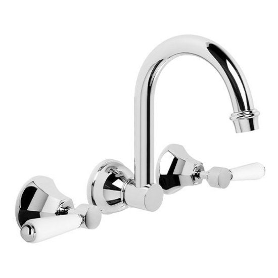 Brodware Classique Wall Set II, White Porcelain Lever