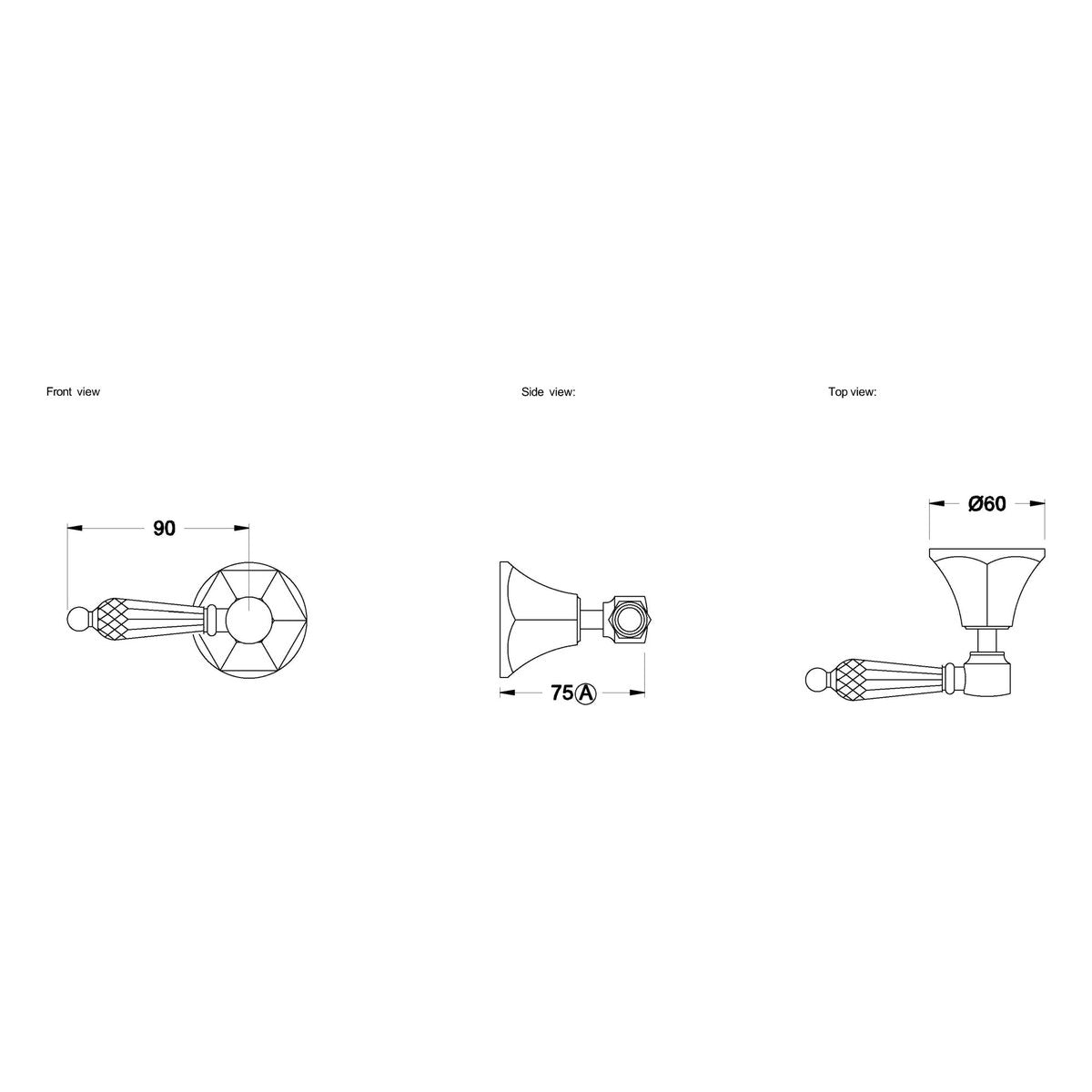 Brodware Classique Diverter, Kristall Lever