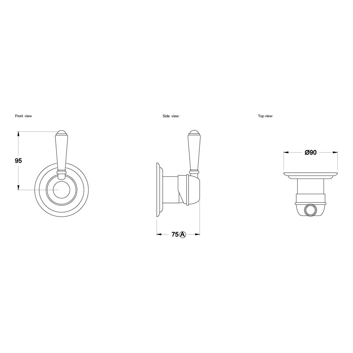 Brodware Classique Wall Mixer - Metal Lever