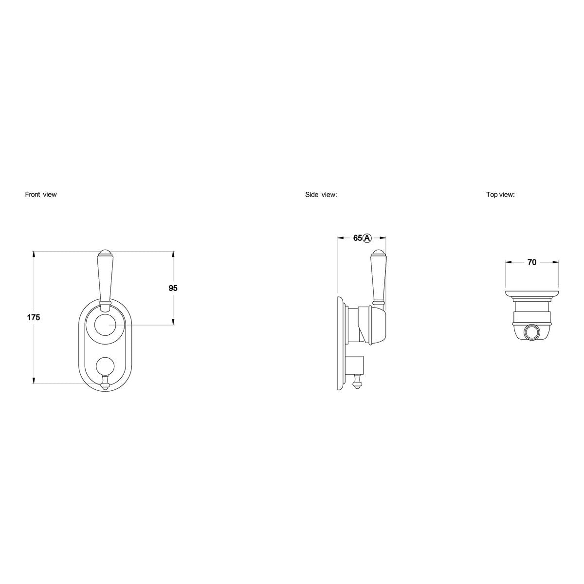 Brodware Classique Mixer Diverter - Metal Lever
